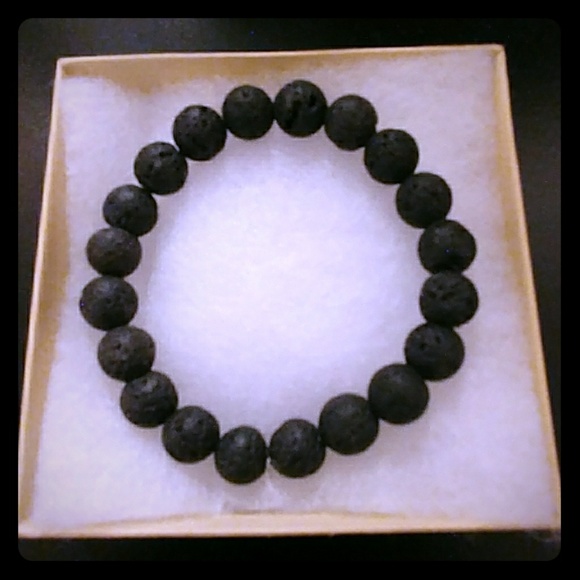 Jewelry - Midnight Black Lava Rock Stone Bracelet